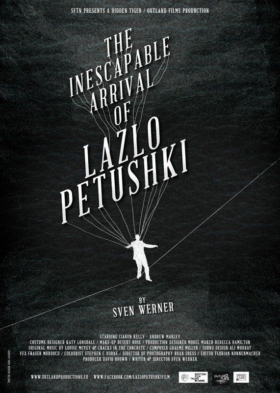 A poster for the movie the inescapable arrival of lazlo petushki