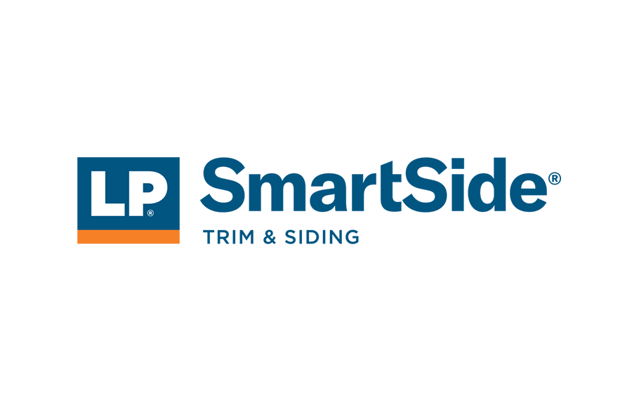 LP SmartSide logo: Blue square with white "LP," orange bar, and dark blue "SmartSide" text.