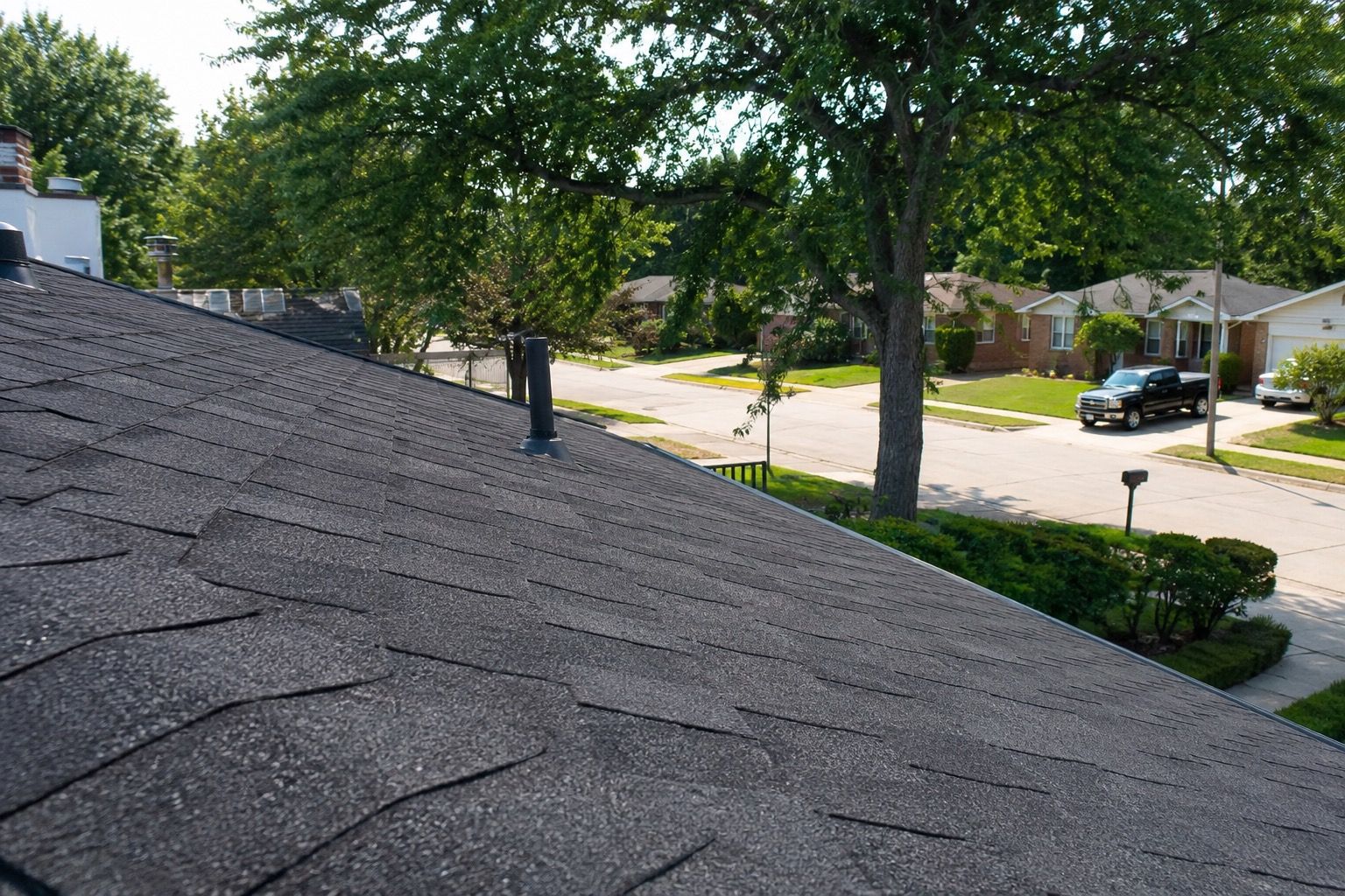 Close up of a gutter system