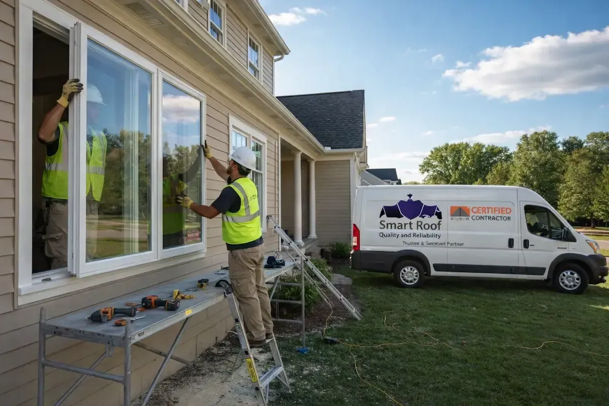 Andersen window installation in Warren MI by Smart Roof