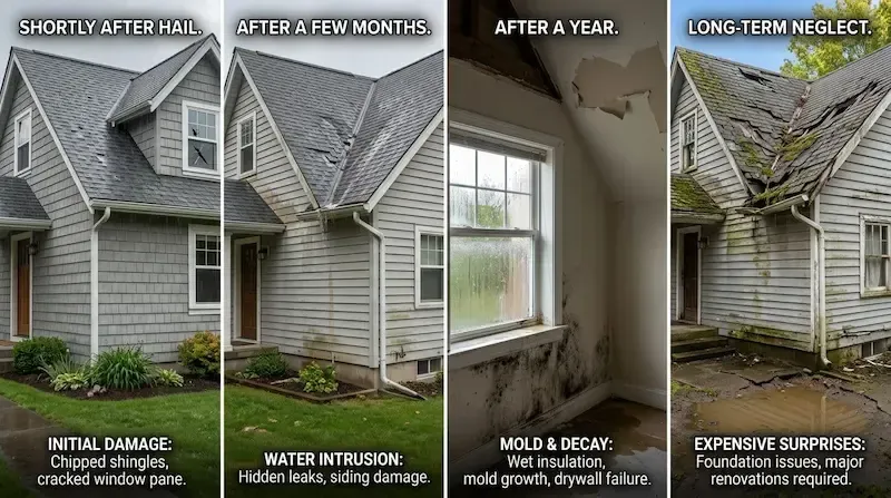 Consequences of unrepaired hail damage in Warren MI