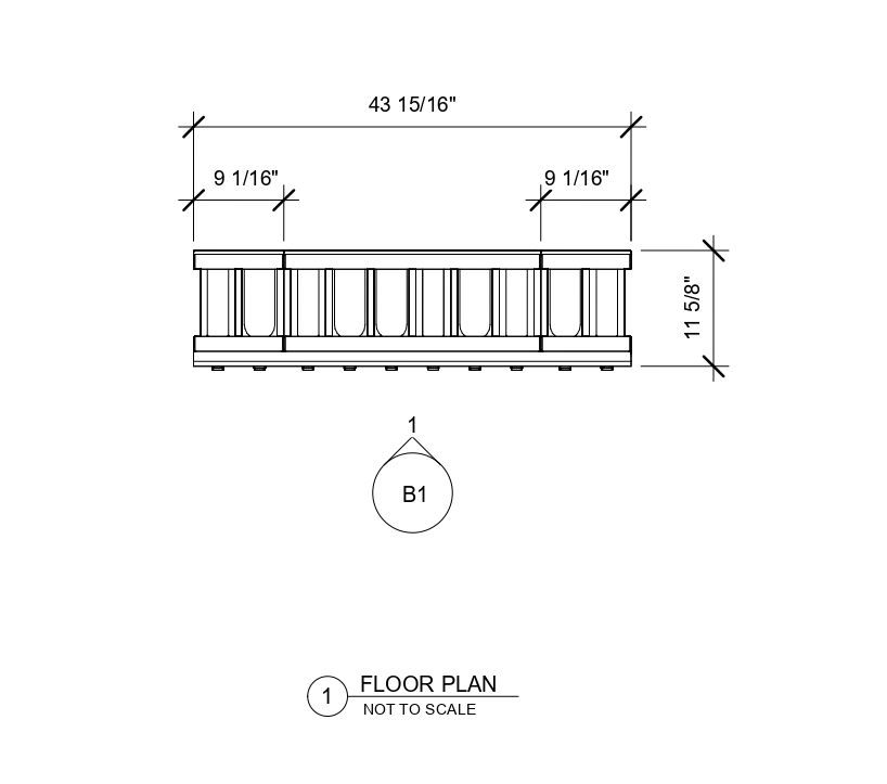 A floor plan of a balcony with measurements on a white background.