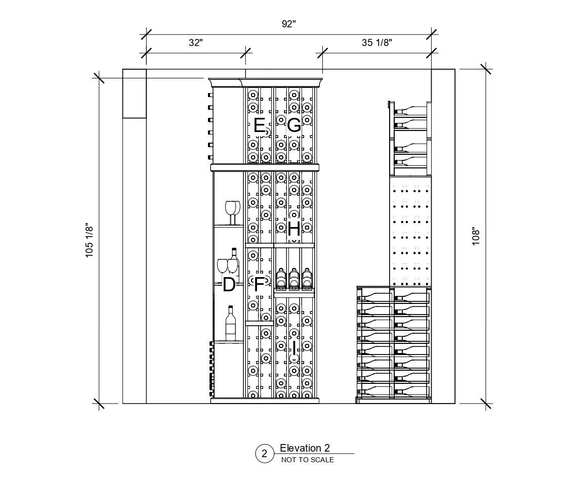 A black and white drawing of a building with measurements