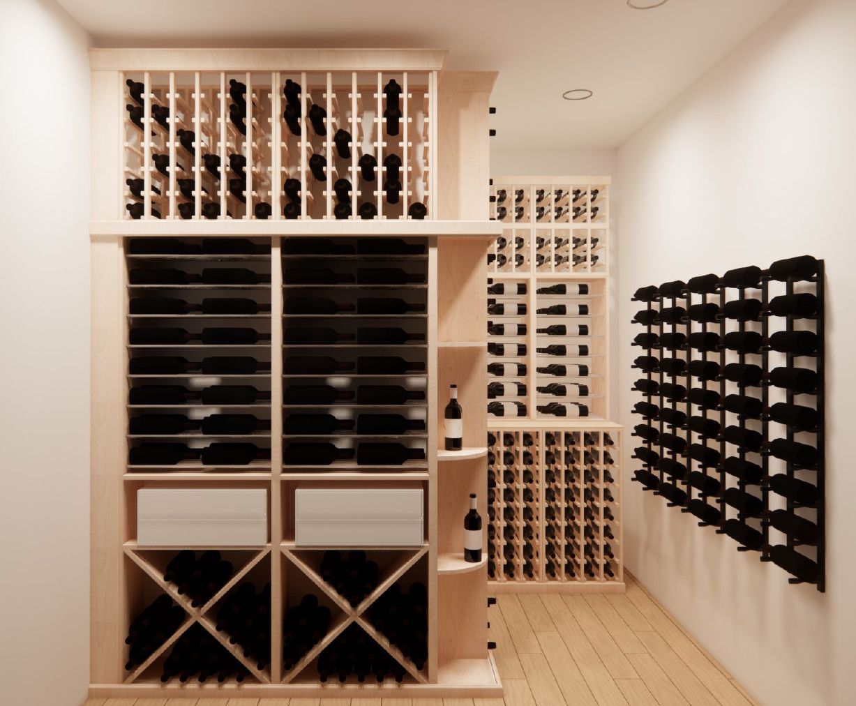 A wine cellar filled with lots of wine bottles