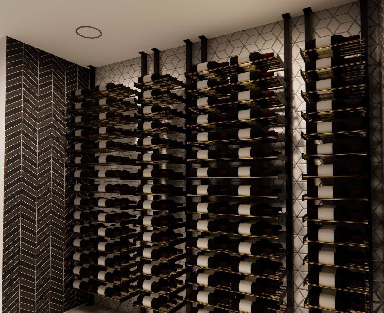 A wine cellar filled with lots of bottles of wine