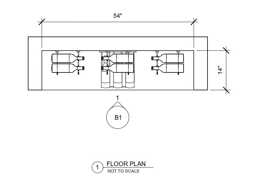 A black and white floor plan of a building with measurements.