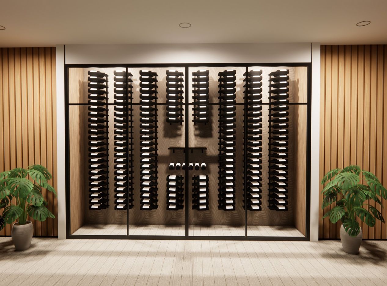 A wall with a lot of wine bottles on it