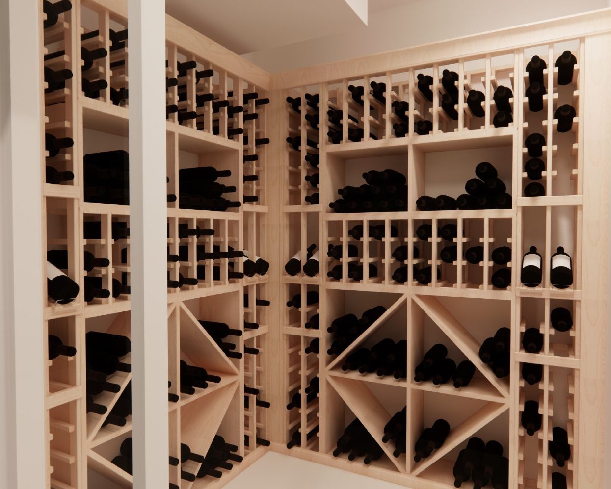 A wine cellar filled with lots of wine bottles