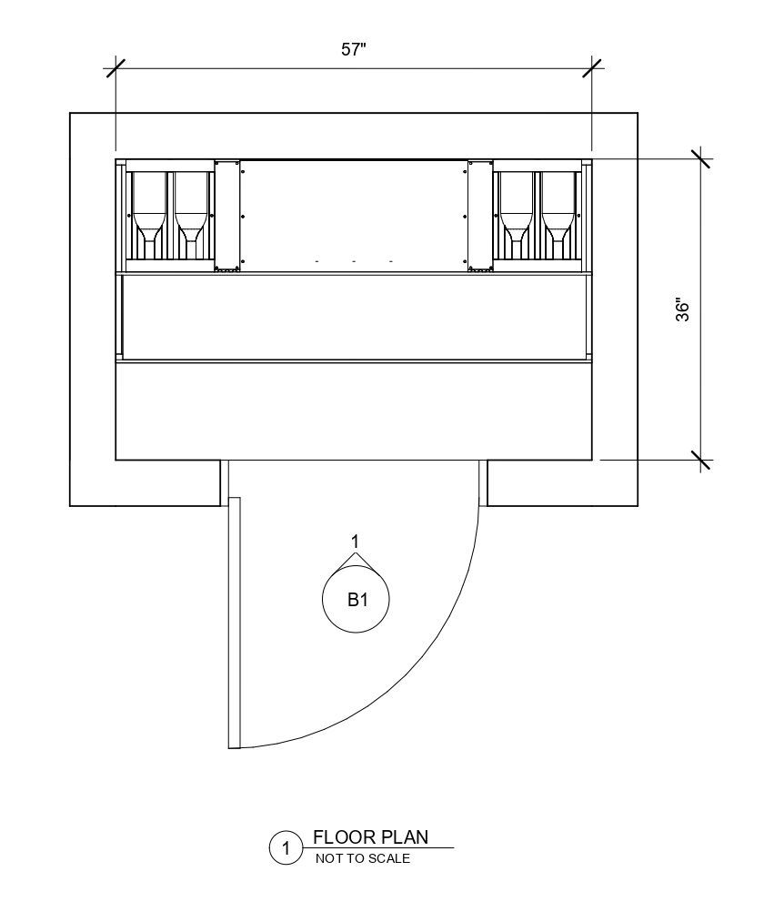 A black and white floor plan of a building with measurements.