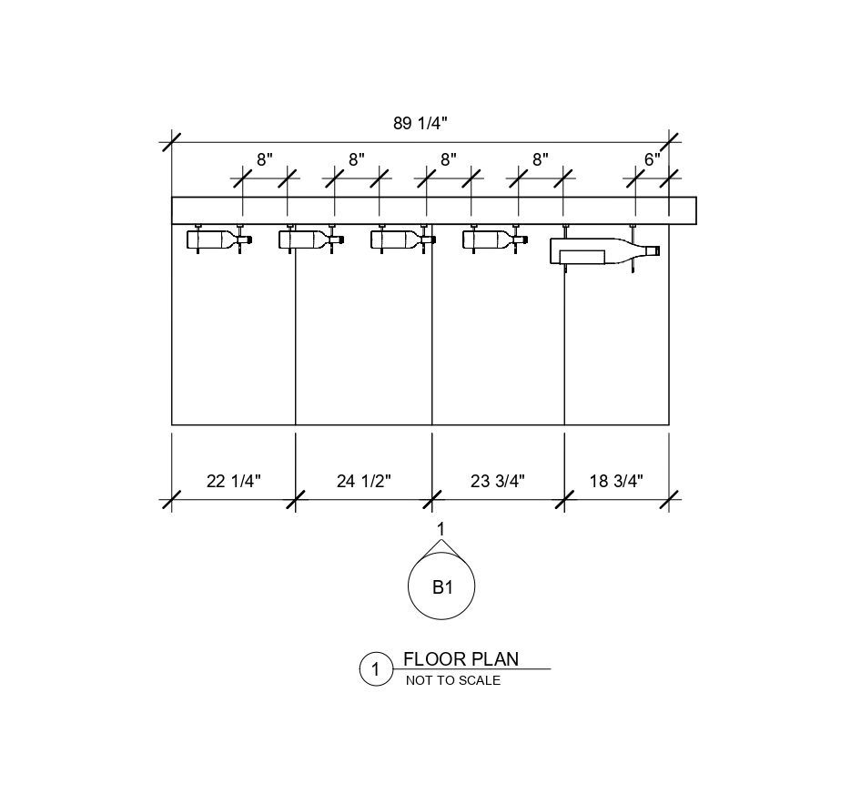 A black and white drawing of a floor plan of a building.