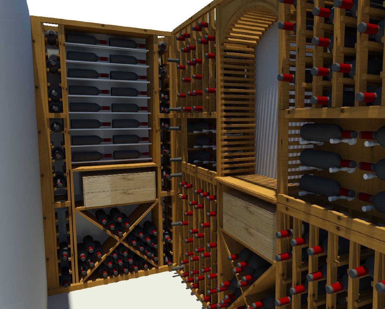 A wine cellar filled with lots of bottles of wine