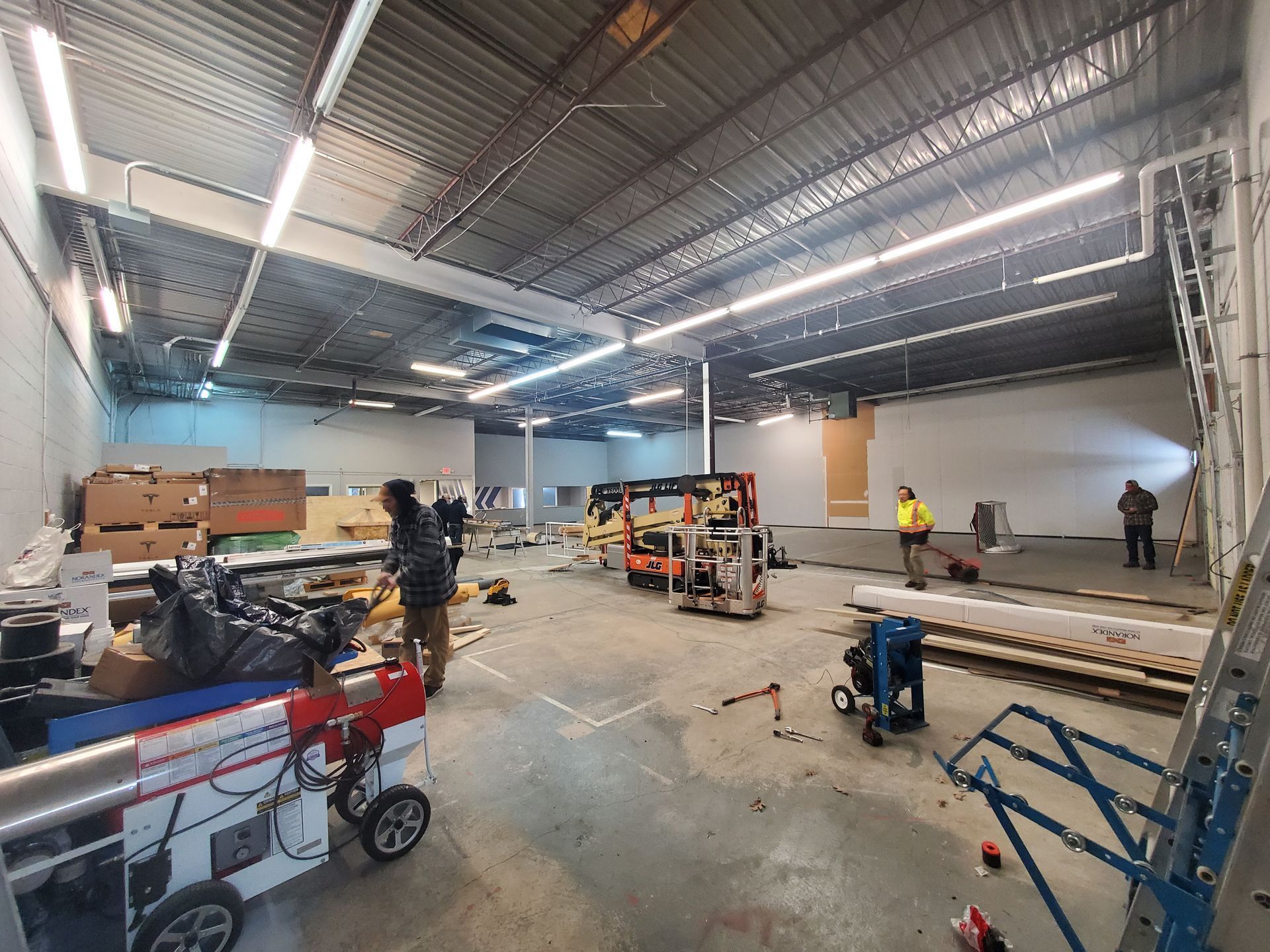 A large warehouse filled with lots of tools and equipment.