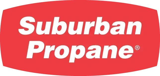Suburban Propane logo: white text on a red, rounded rectangle.