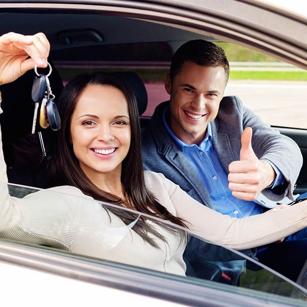 Happy driving student with a car keys — Driving School in Townsville, QLD