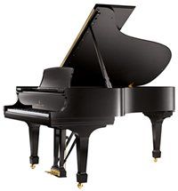 Beautiful black Steinway B grand piano.