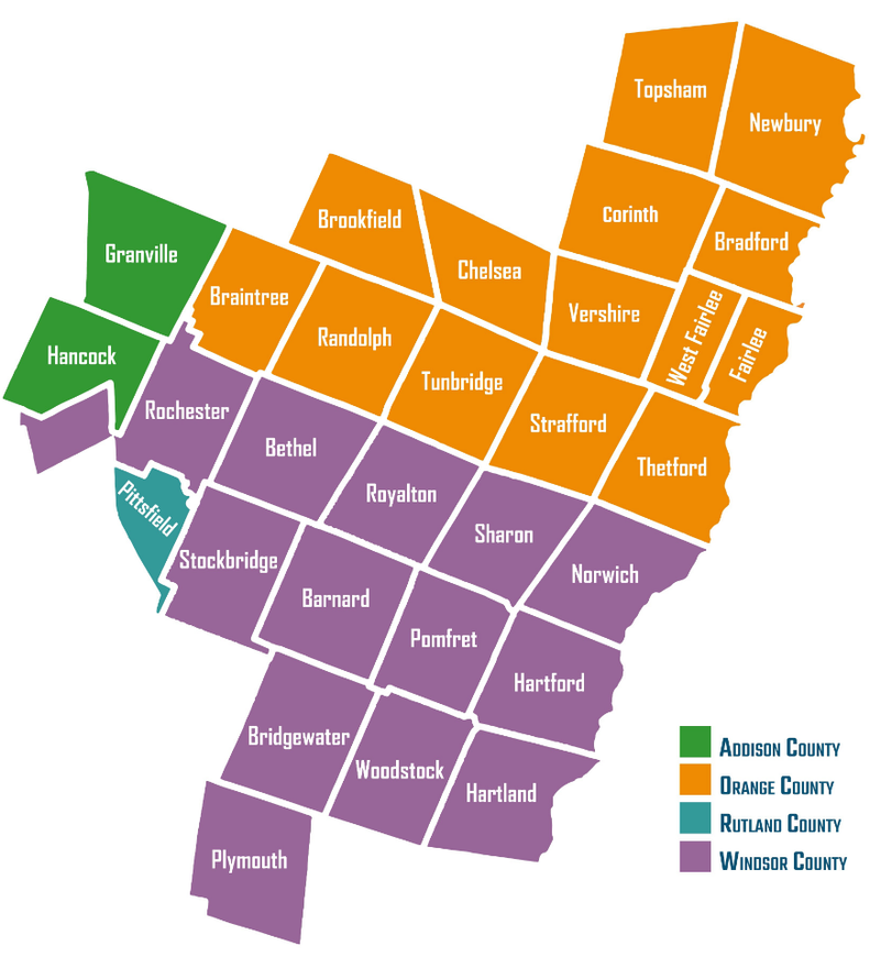 Towns Served by GMEDC Upper Valley Vermont