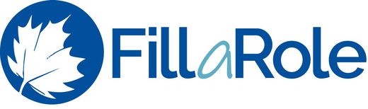 The fill a role logo has a maple leaf in a blue circle.