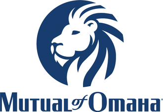 A mutual of omaha logo with a lion in a circle