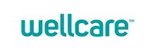 The wellcare logo is blue and white on a white background.