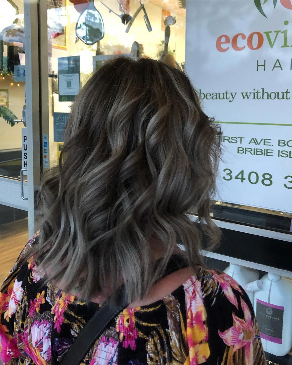 Curly Hair Blended With Dark Ash Gray Blonde — Eco Village Hair-Bribie Island Hairdresser In Bongaree QLD