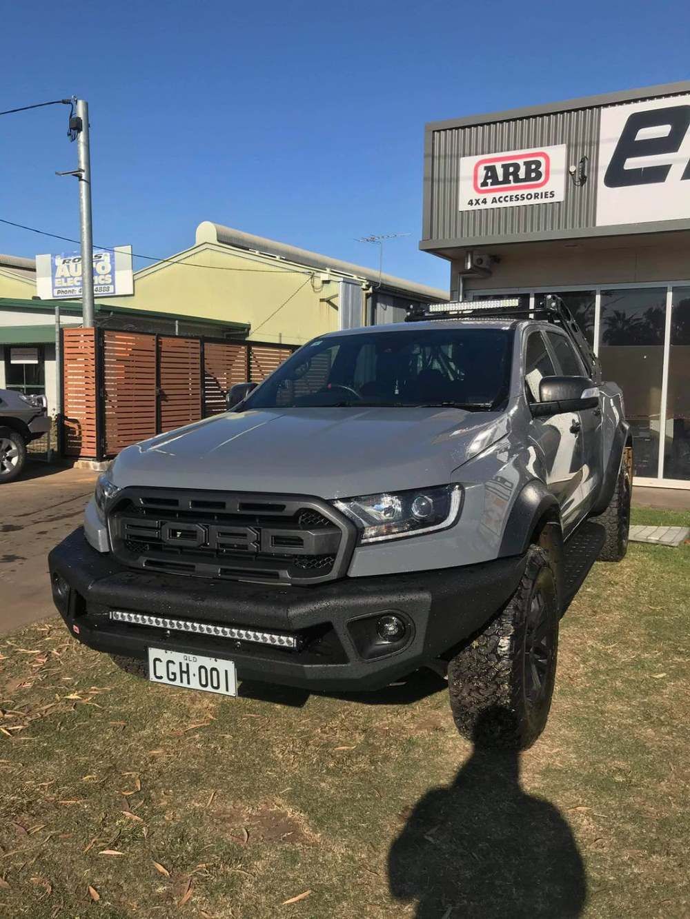 A Ford Raptor is Parked in Front of a Building — Emerald 4x4 in Emerald, QLD