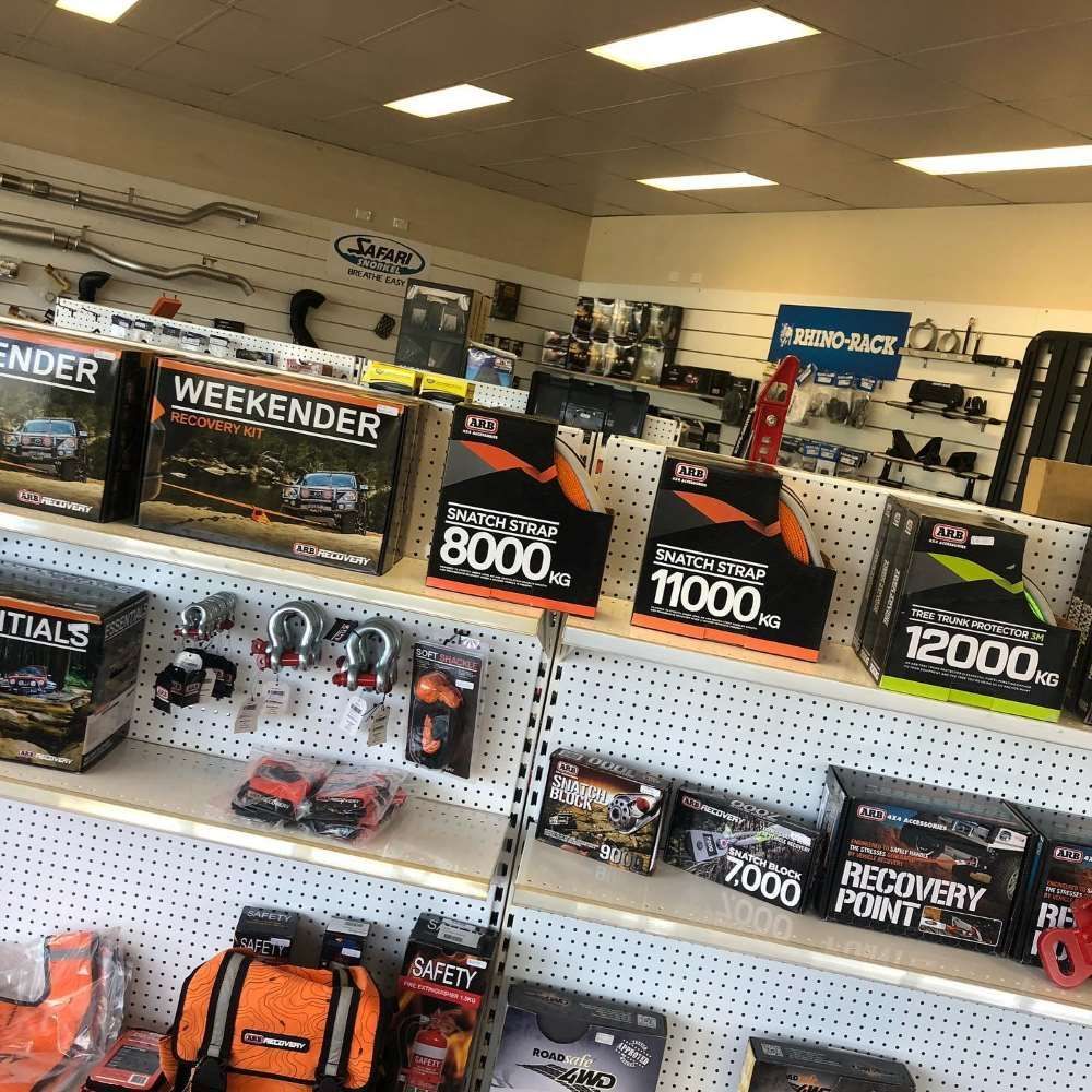 A Store Filled With Lots of Products Including Weekender Batteries — Emerald 4x4 in Emerald, QLD
