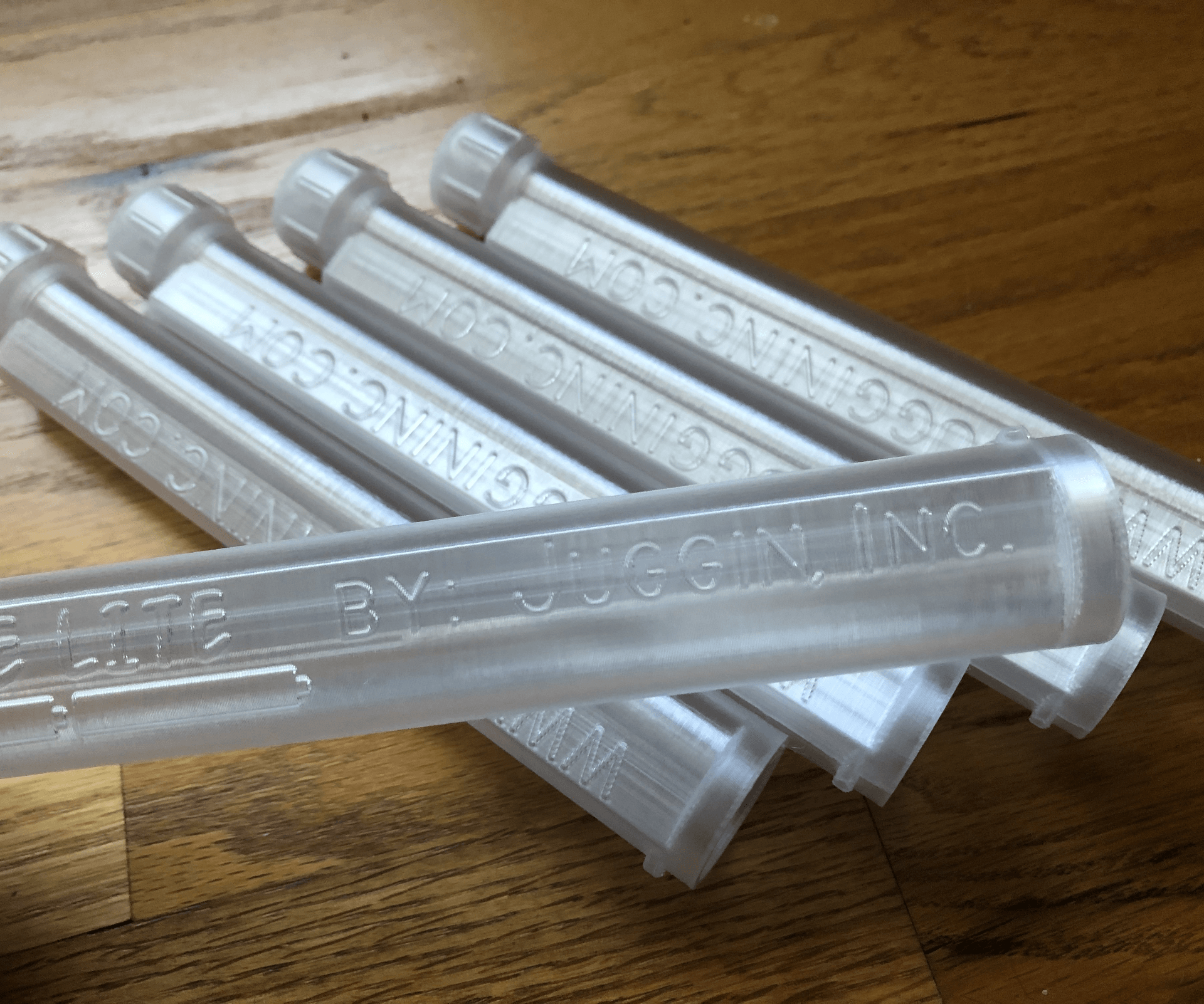 3d prints of clear tubes done in PETG