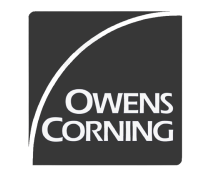 A black and white logo for owens corning