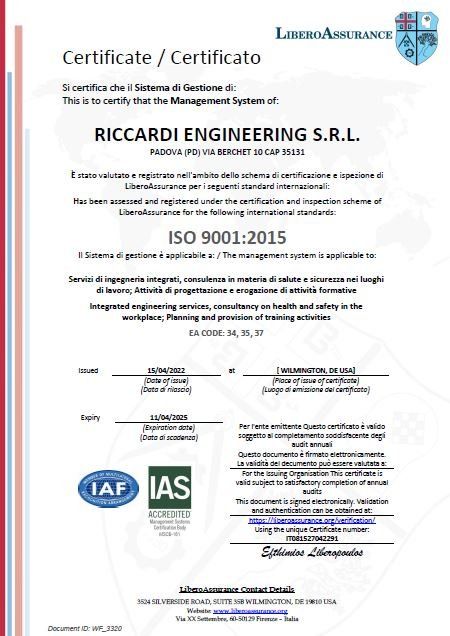 Certificazione ISO 9001:2005