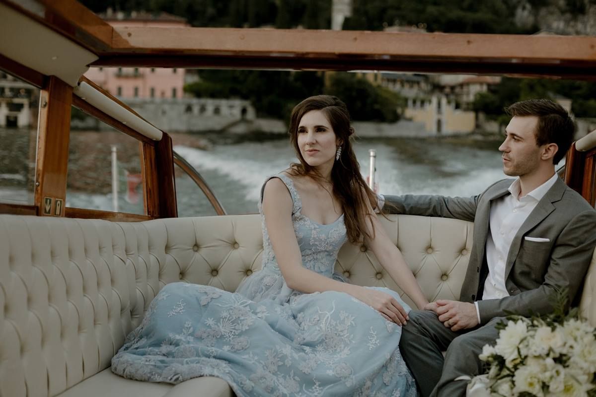 maison-de-challie-bride-blue-lace-gown-on-boat-in-italy