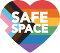 Heart with rainbow colors and text 