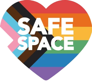 Heart with rainbow colors and text