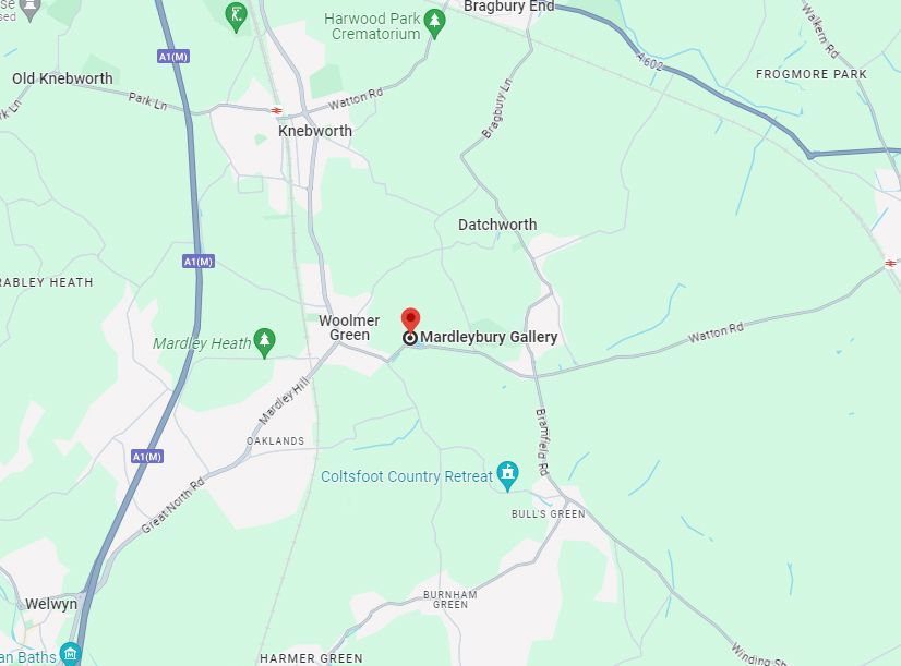 map showing mardleybury gallery datchworth