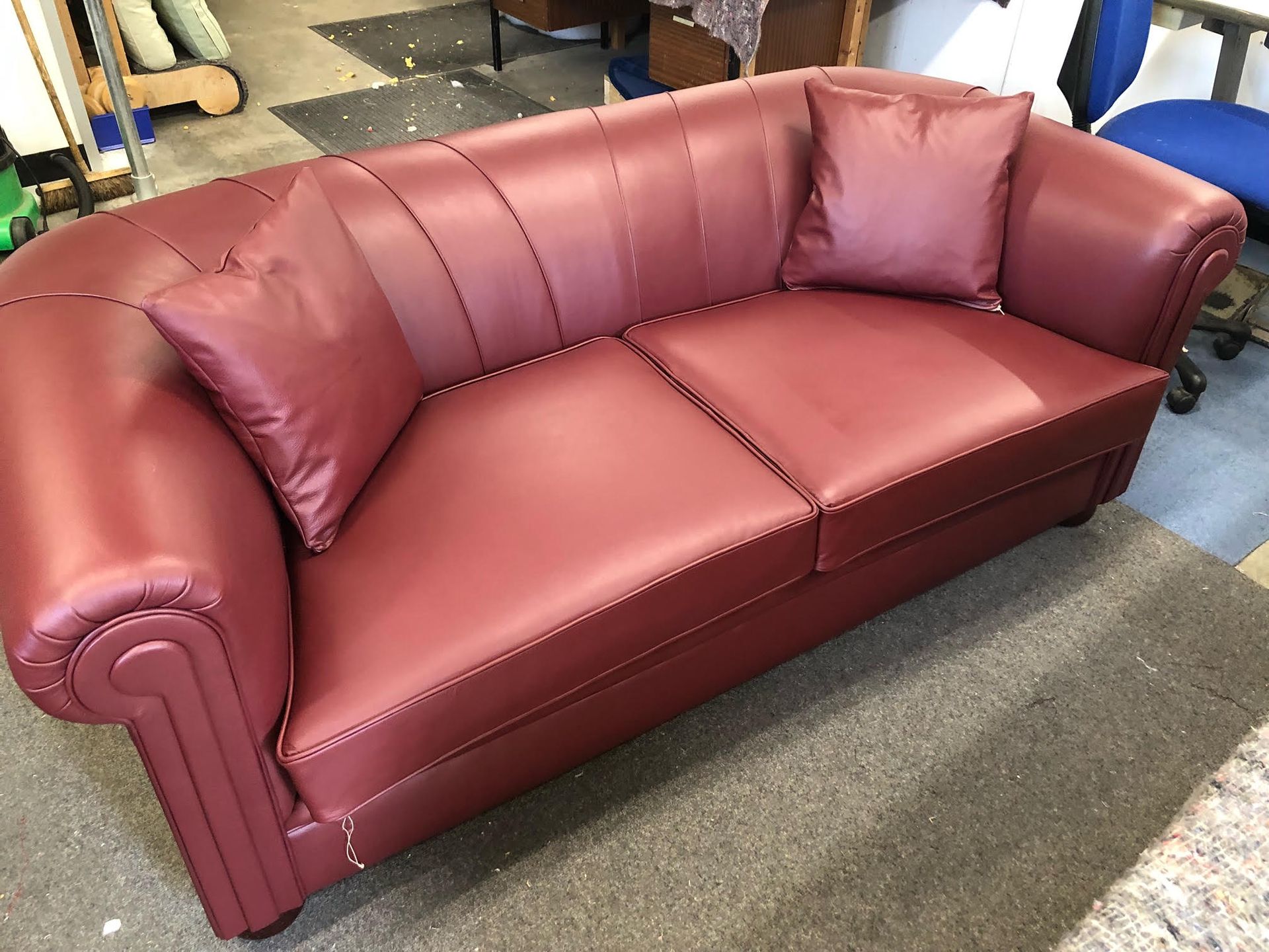 Maroon Leather Sofa