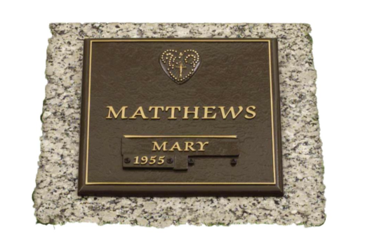 A grave marker for matthews and mary from 1955