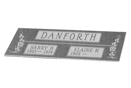 A black and white photo of a grave marker for danforth