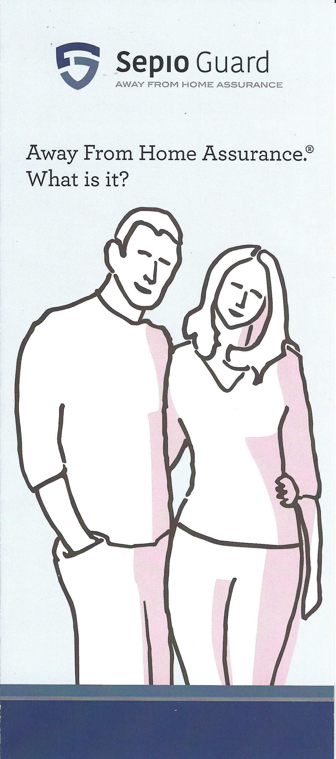 A man and a woman are standing next to each other on a sepio guard brochure