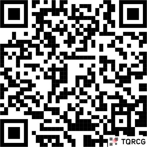 QR code with black and white squares.