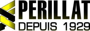 Logo pour Perillat, avec des formes g&eacute;om&eacute;triques et le texte &laquo; PERILLAT DEPUIS 1929 &raquo;.