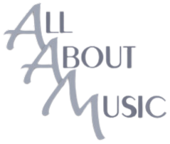 All about music logo on a white background