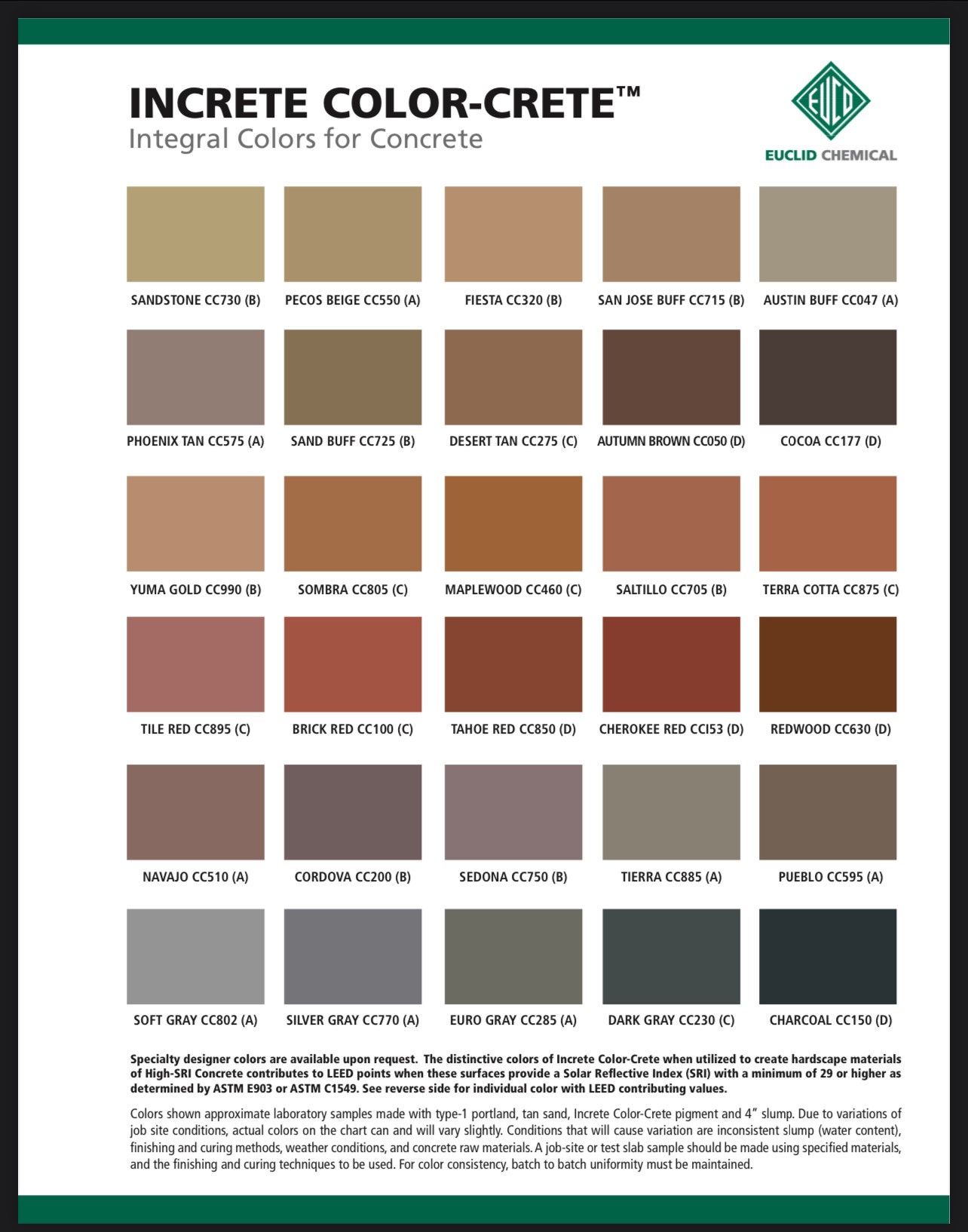 A color-crete 7 for 28 pre-packaged powder integral color for concrete