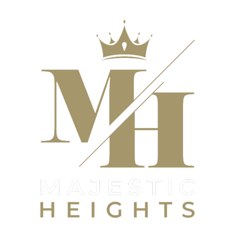 Logo for Majestic Heights, gold