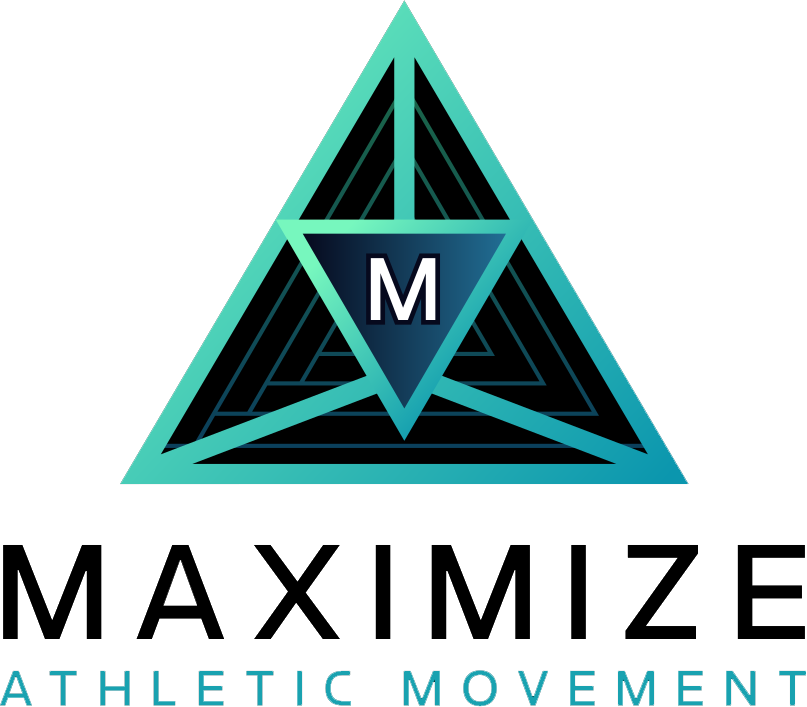 Logo: Turquoise triangle with inner triangles. Center has "M". Text: MAXIMIZE ATHLETIC MOVEMENT.