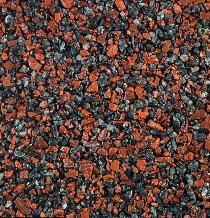 Red and gray gravel texture.