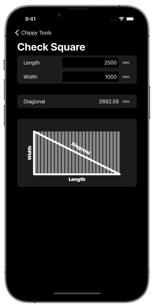 Screenshot of Chippy Tools Check Square Calculator