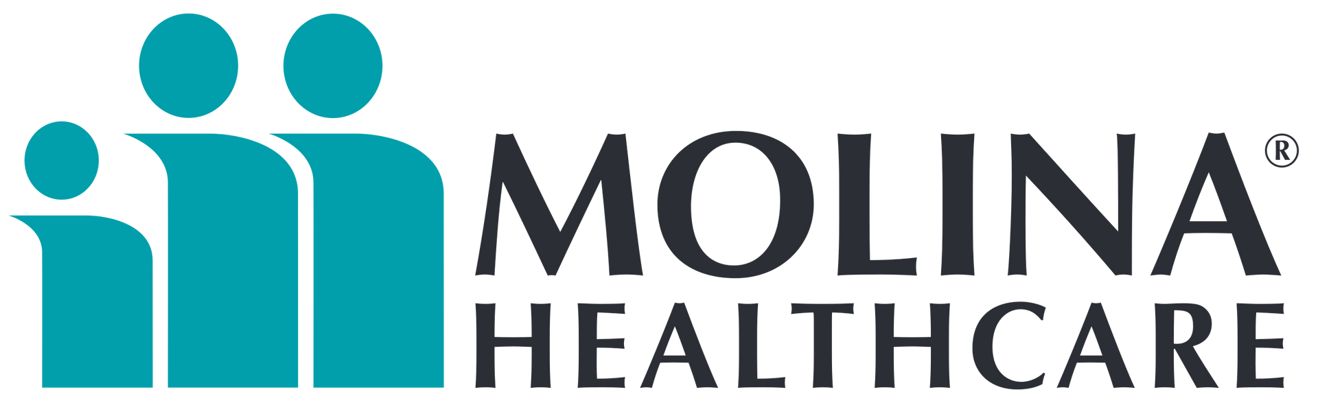 The logo for molina healthcare shows two people standing next to each other.