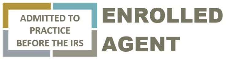 A logo that says admitted to practice before the irs agent