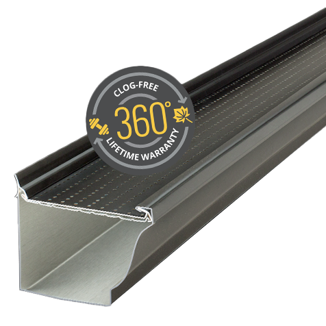 A gutter with a 360 degree lifetime warranty