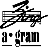 Black-and-white logo with stylized script over a music staff and the words &ldquo;a gram&rdquo; beneath it