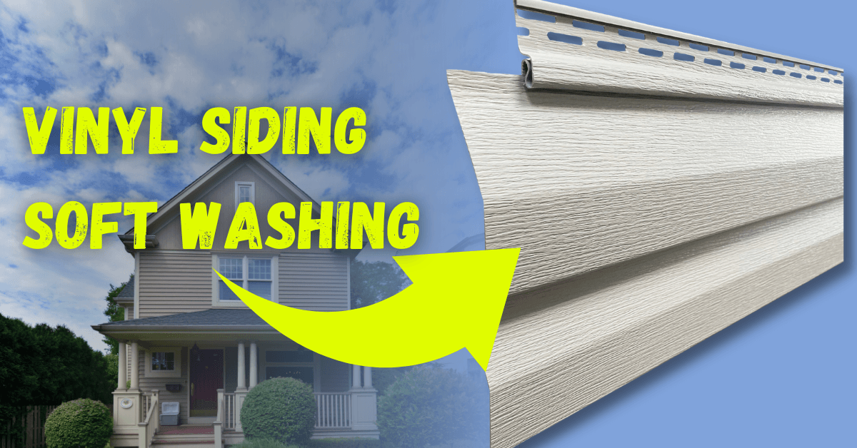A picture of a vinyl siding soft washing